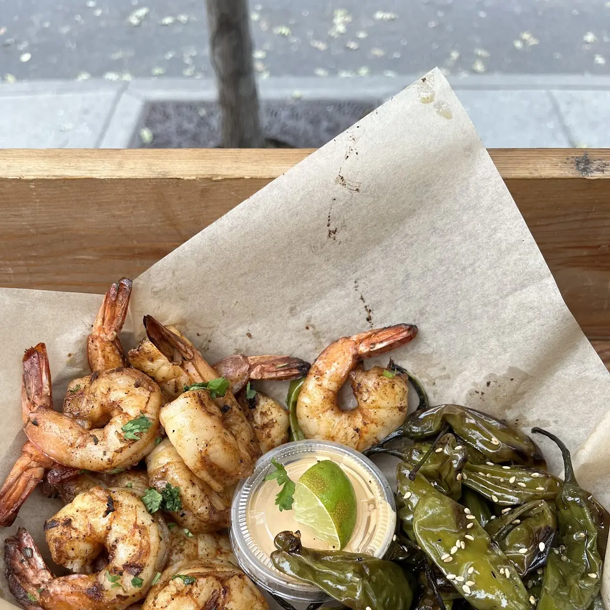 Grilled Shrimp & Shishitos