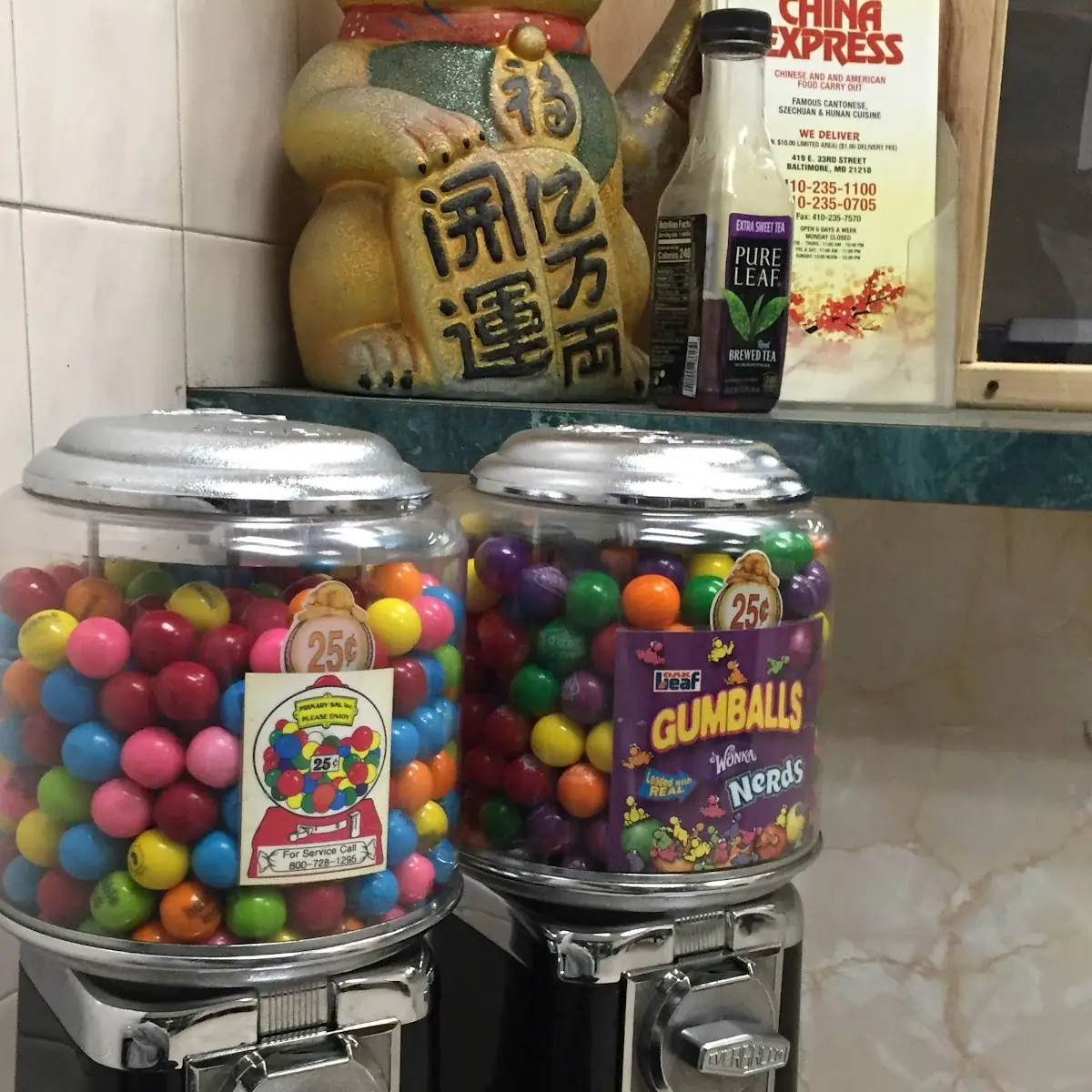 Two Bubble Gum Coin Machines