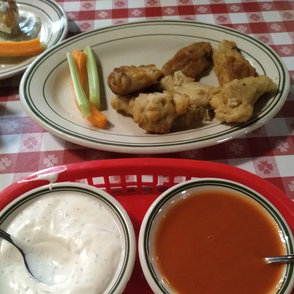 Chicken Wings Appetizer Hot Sauce and Ranch
