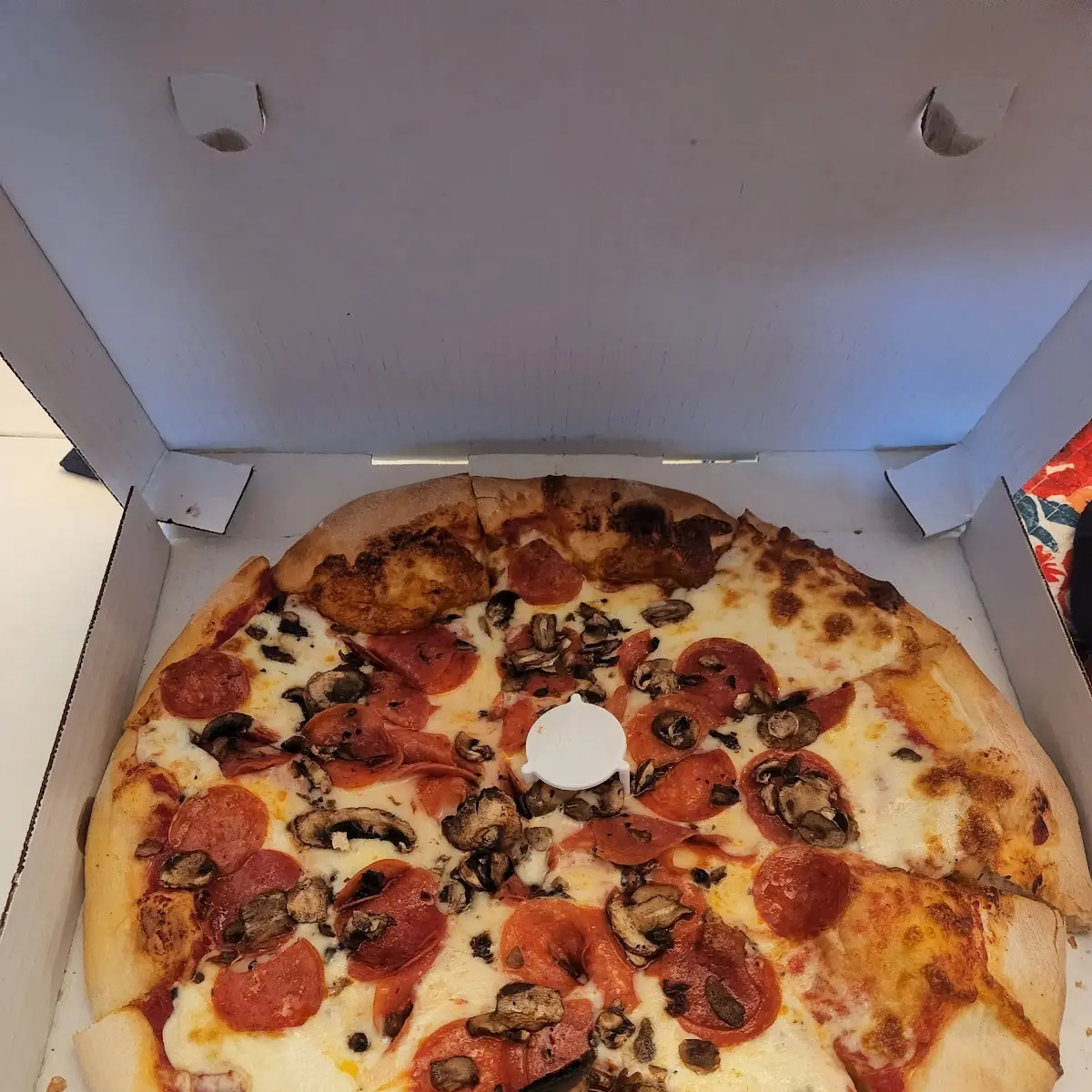 Peperoni an Mushroom Pizza