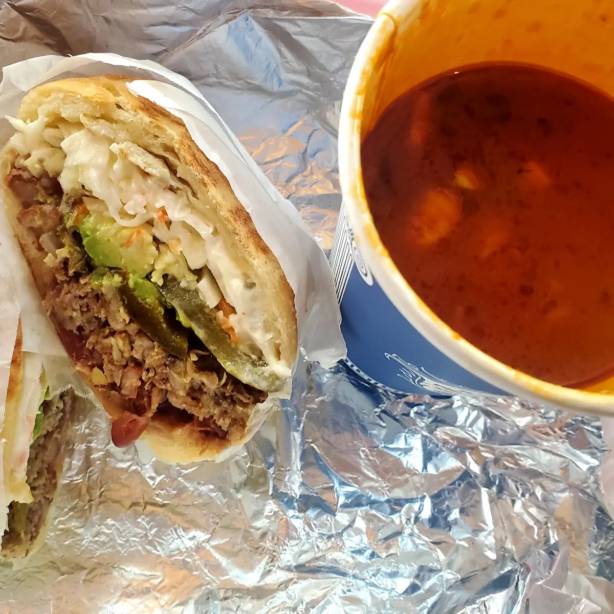 Carnitas Torta Birria Consome