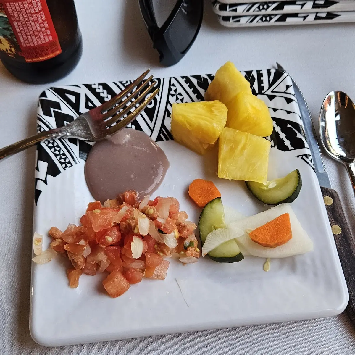 Hawaiian Luau Poi Pineapple Seafood Salad and Vegetables