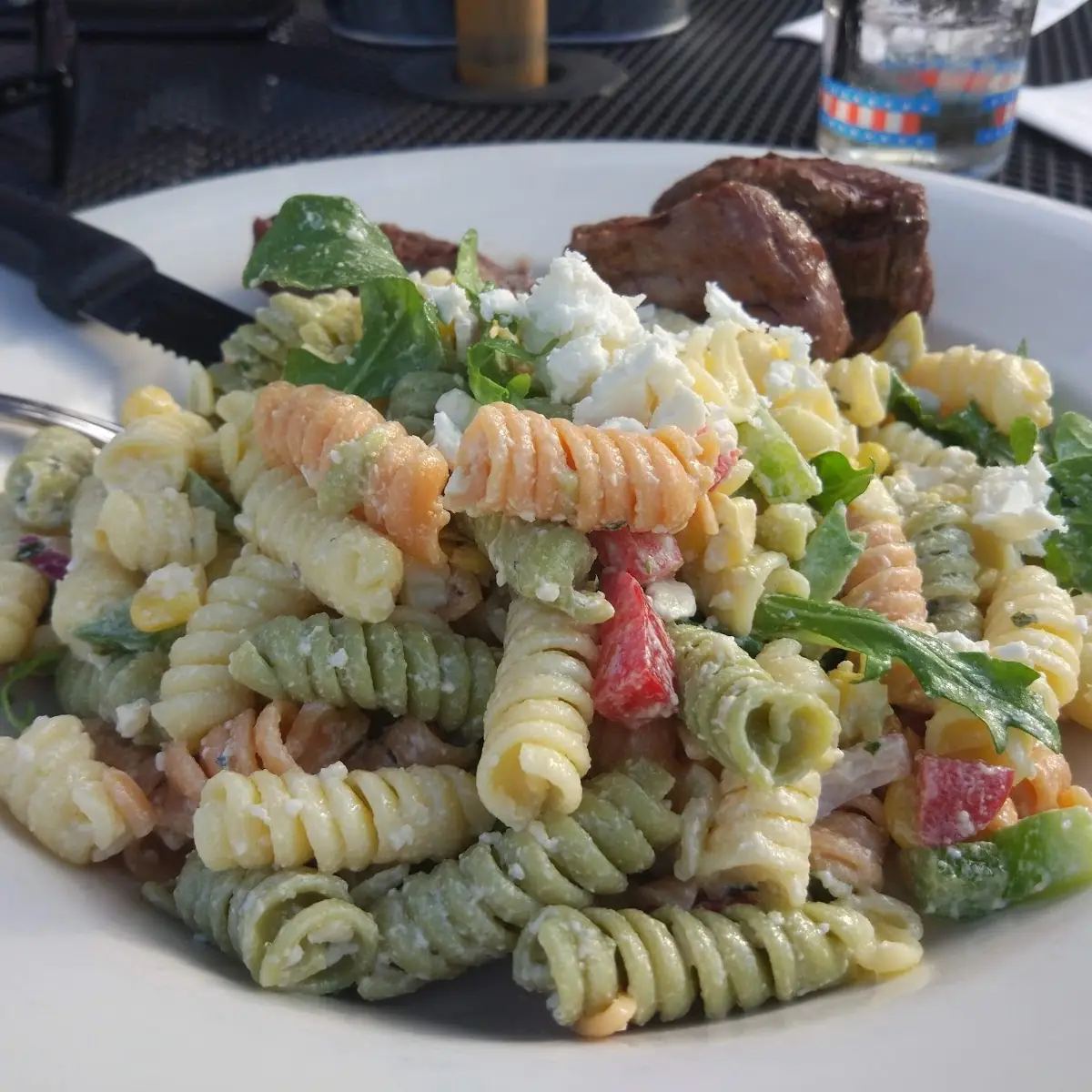 Steak Tips and Pasta Salad