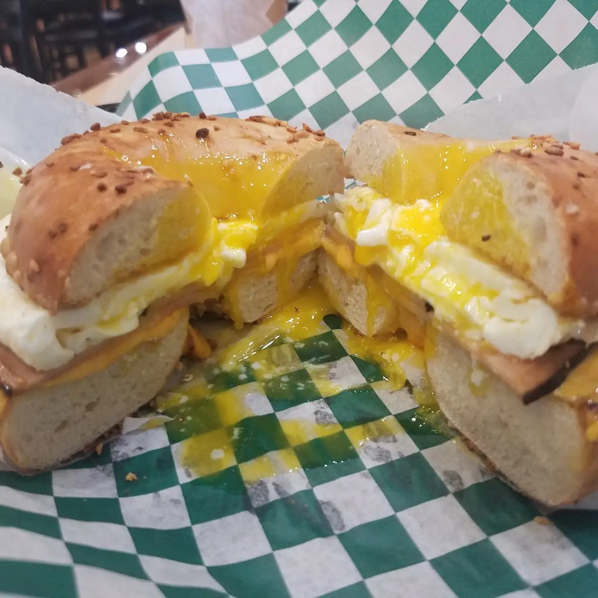 Ham Egg & Cheese Bagel Sandwich