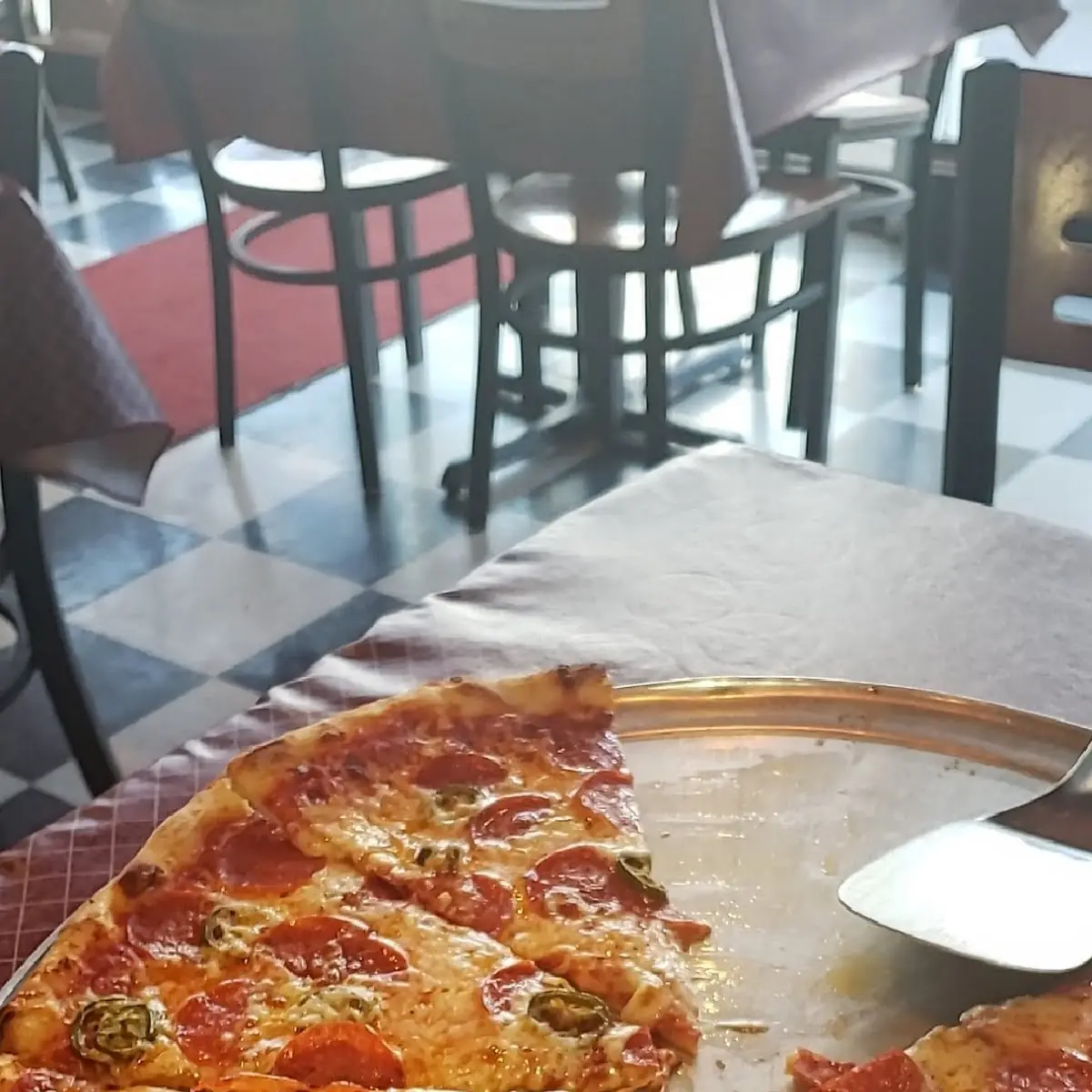 Extra Thin Crust Pizza with Pepperoni and Jalapeños