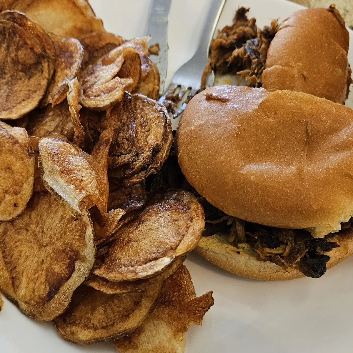 Pulled Pork Sandwich Homemade Chips