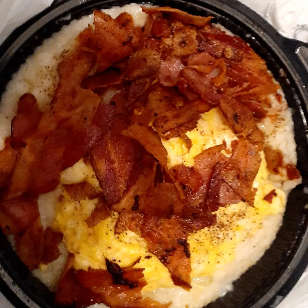 Grits Bowl Grits Eggs Cheese and Bacon