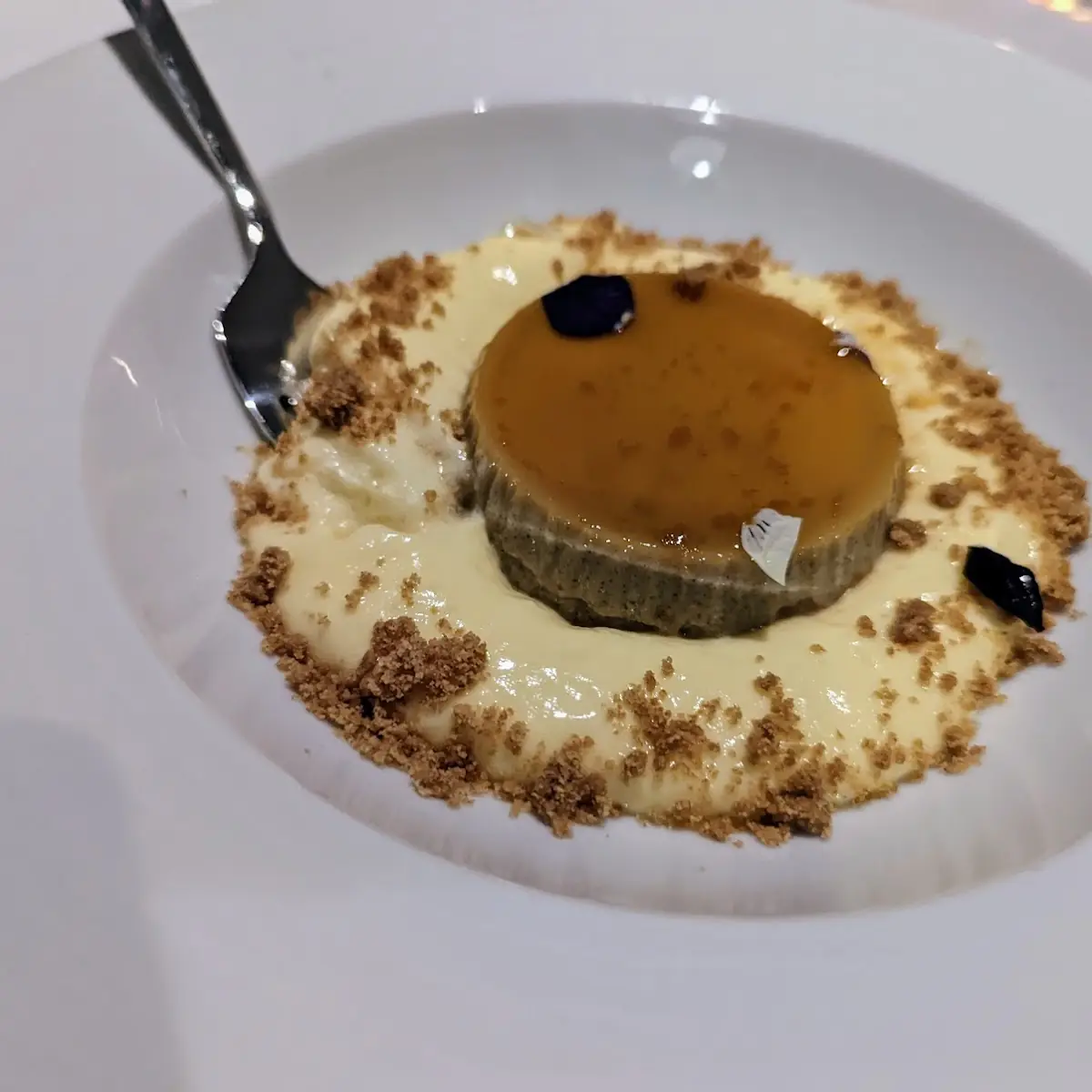 Creme Brulee with Graham Cracker Crumbs