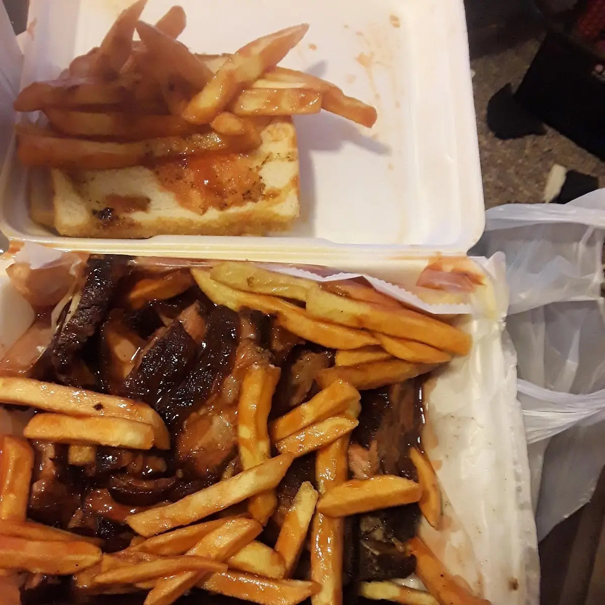 Rib Tips and Hot Link Sausage
