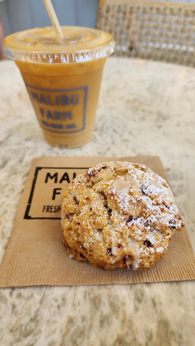 Iced Americano & Strawberry Lemon Scone