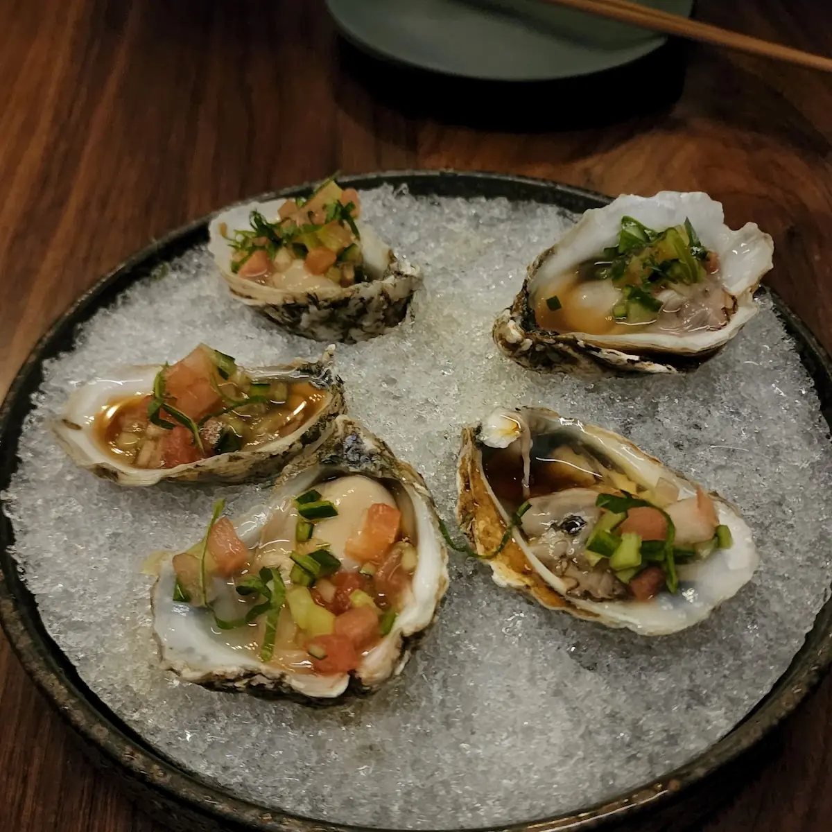 Raw Oysters with Caviar Topping