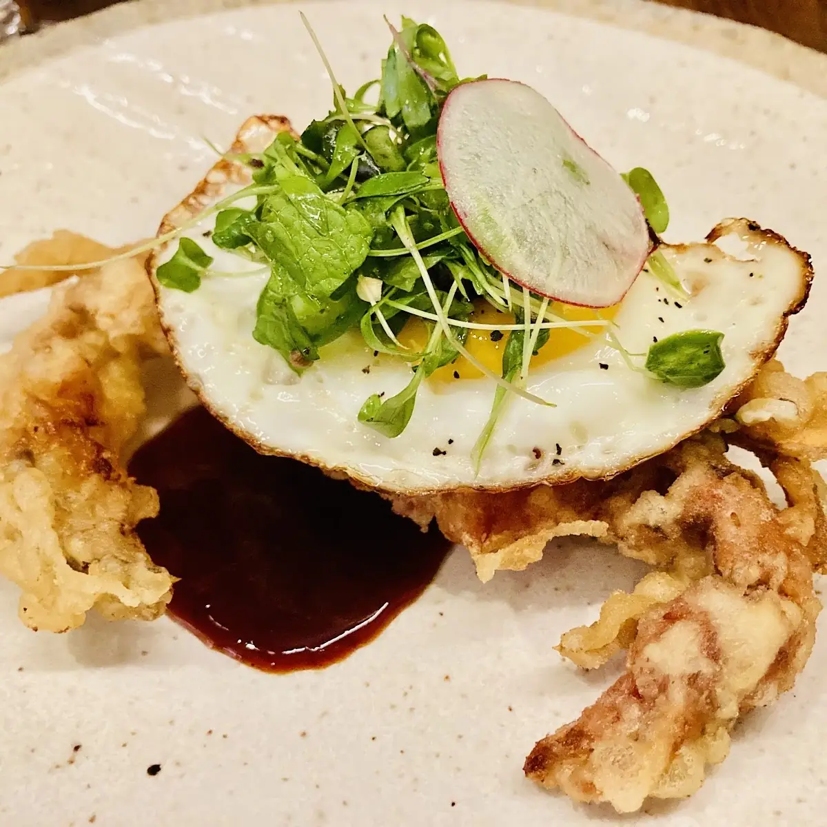 Softshell Crab Tempura w Pan Fried Egg