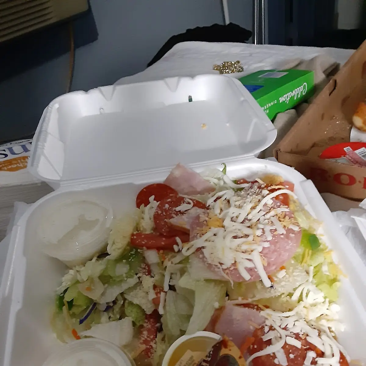 Greek Salad with Ranch Dressing in Cup