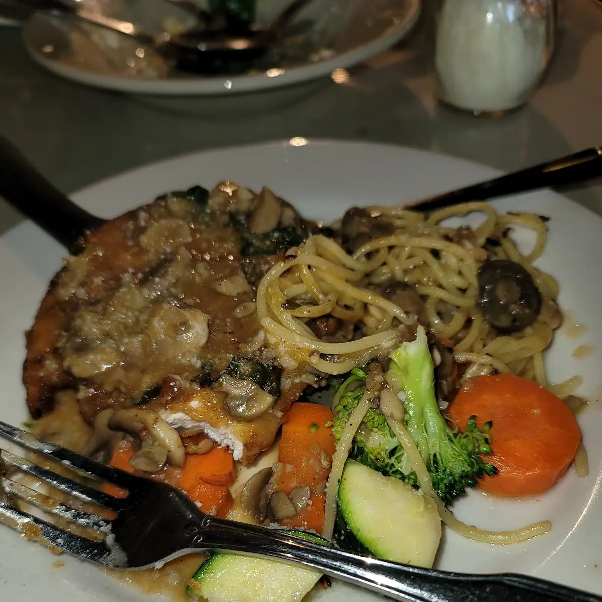 Pecan Crusted Chicken with Spaghetti