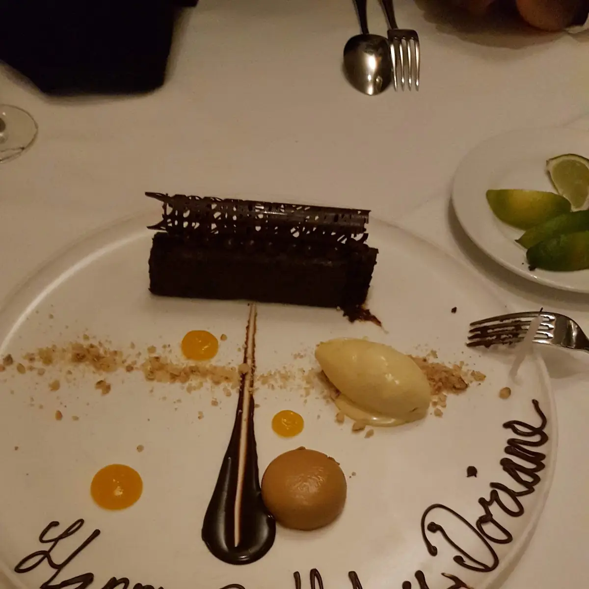 Chocolate Cake and Ginger Ice Cream