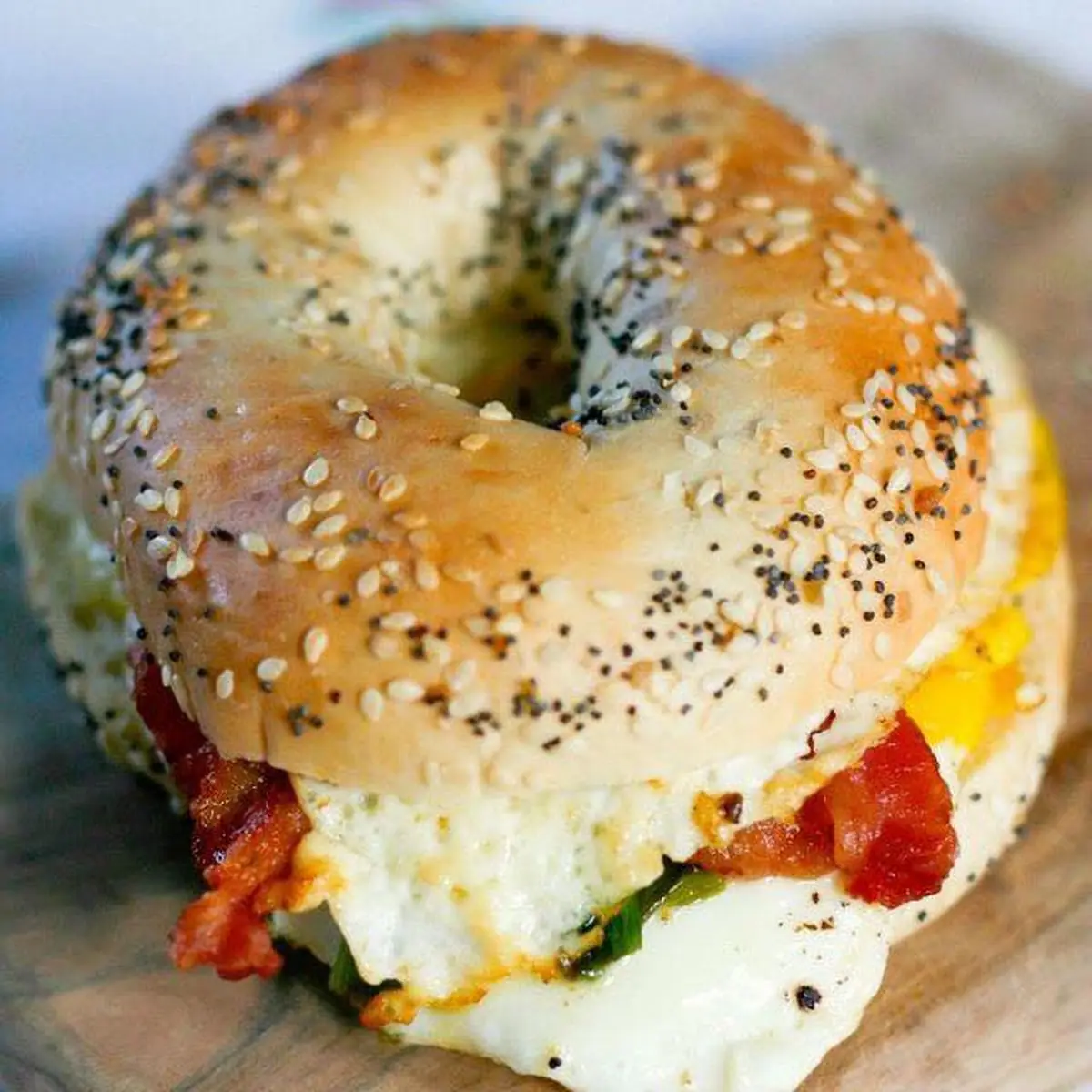 Eggs and Lox Bagel Sandwich Breakfast