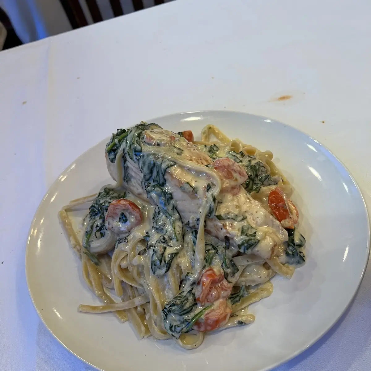 Salmon with Spaghetti Bolognese