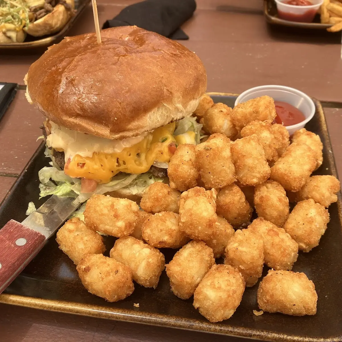Burger and Tater Tots