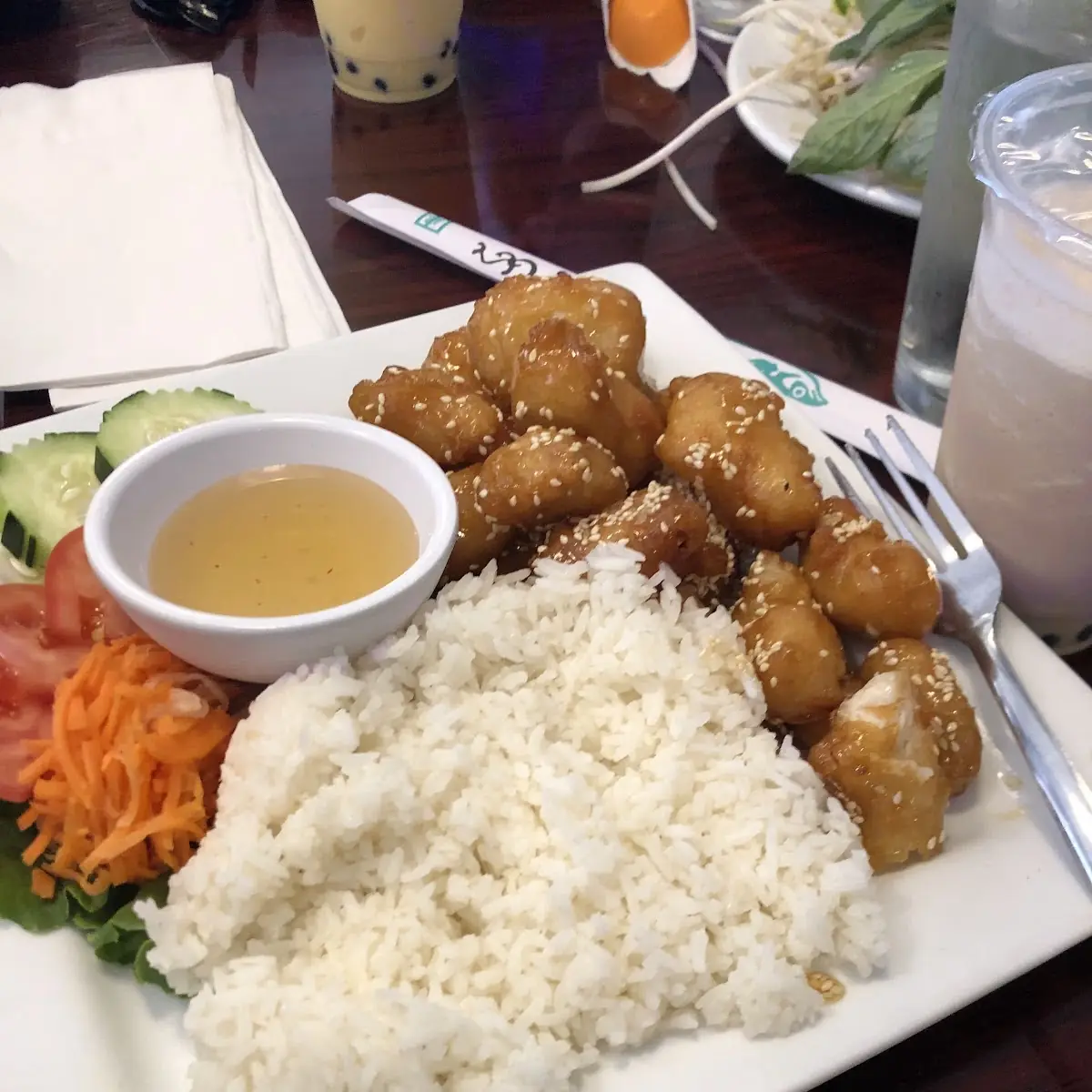 Honey Garlic Chicken Rice Dish