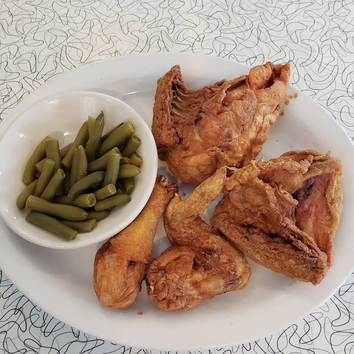 Fried Chicken and Green Beans