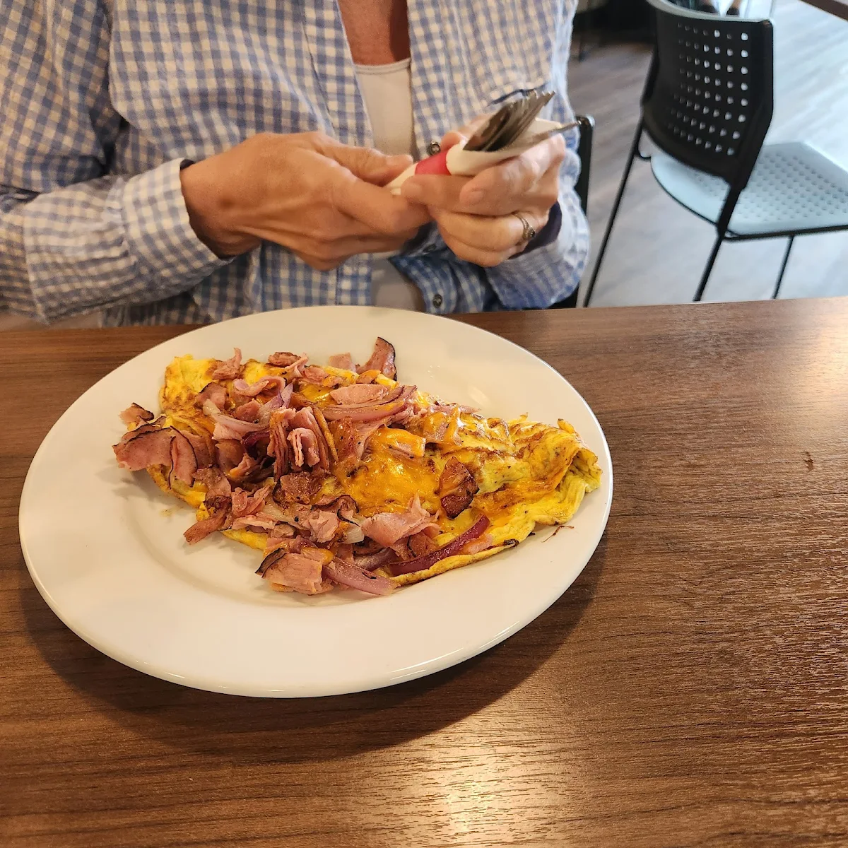 Ham and Cheddar Omelet