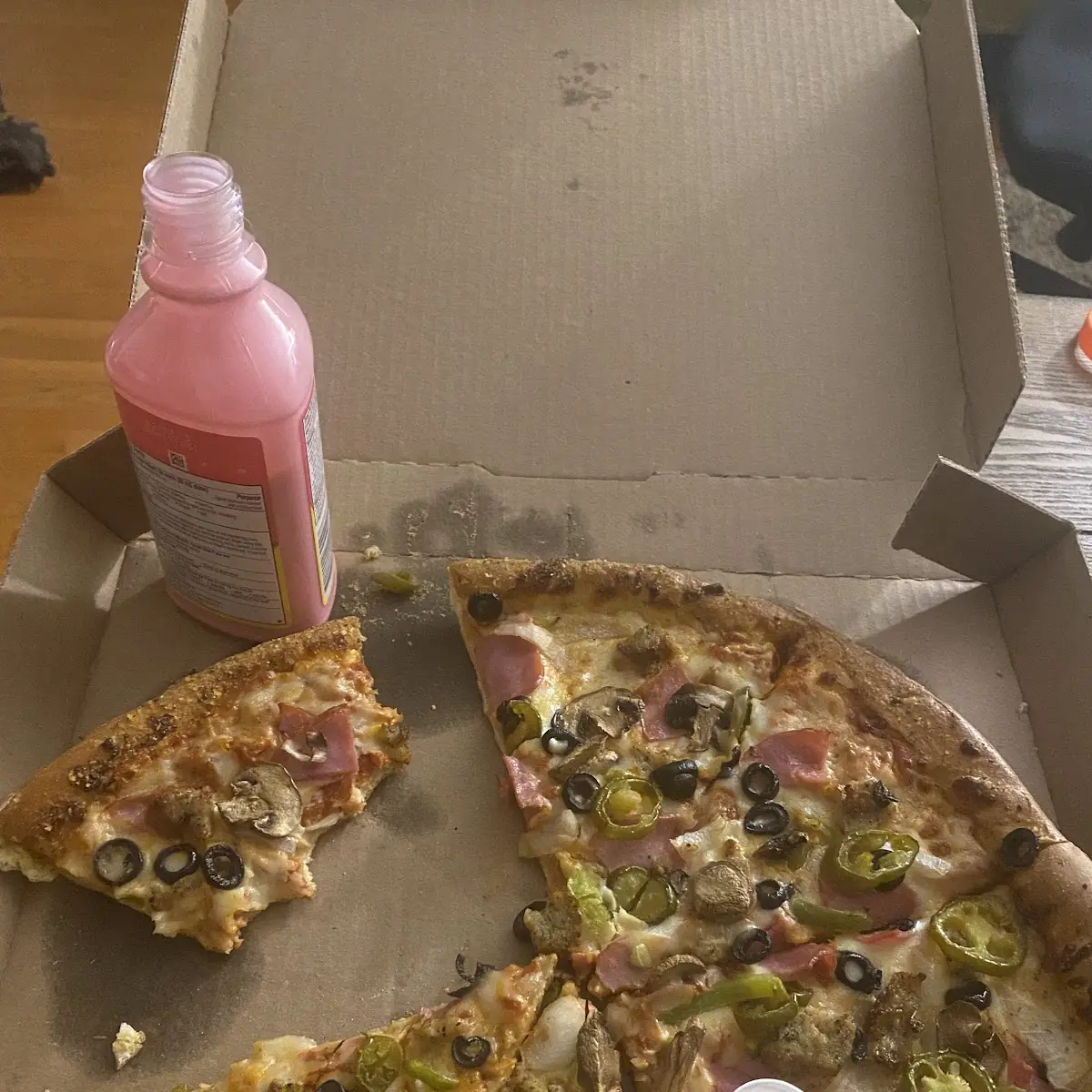 Pizza Funghi Salami and Cheese