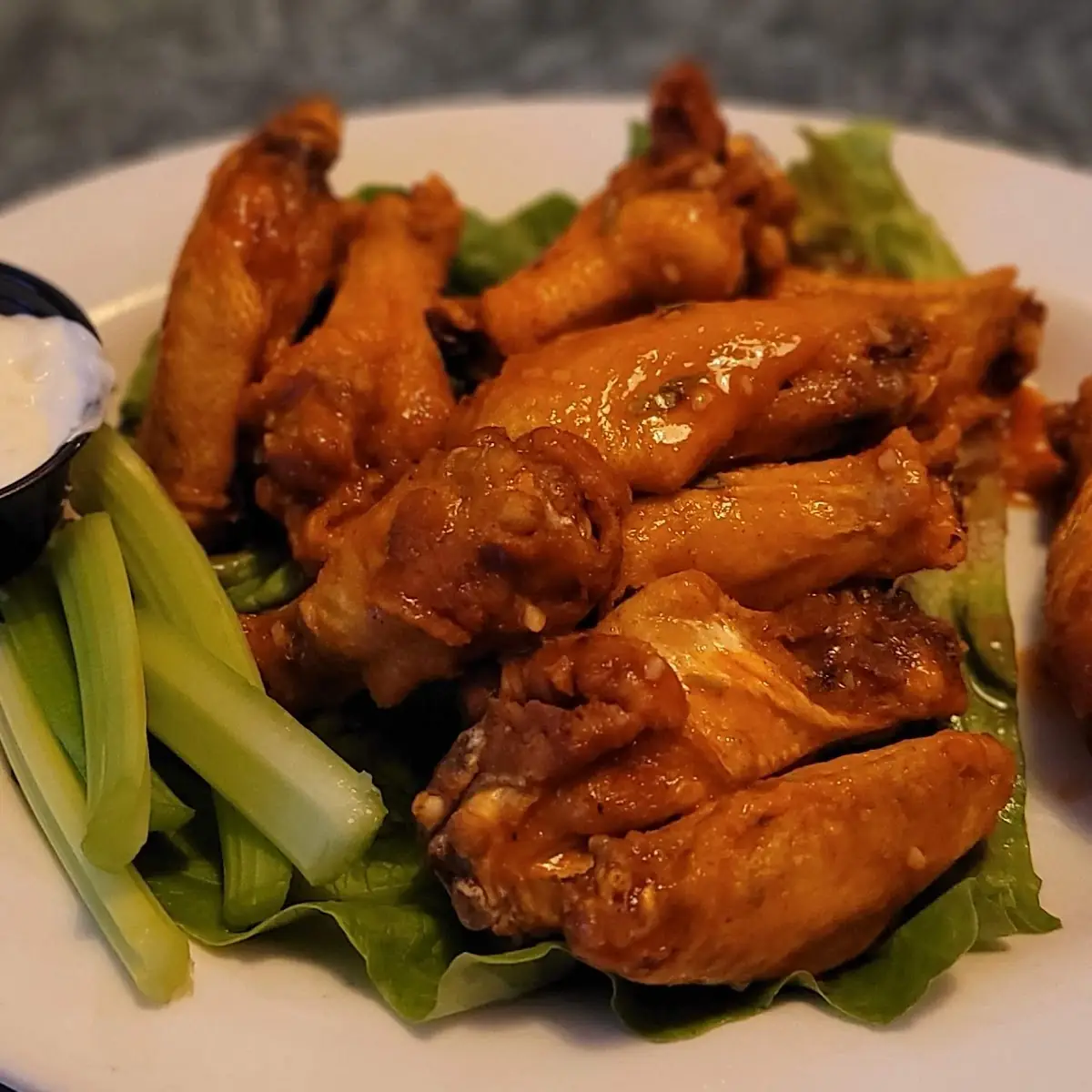 Buffalo Wings with Blue Cheese and Celery