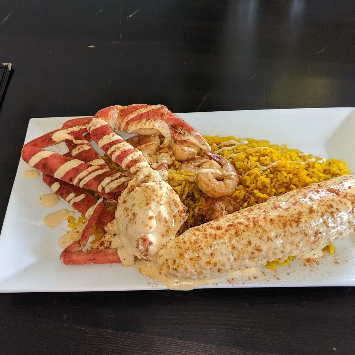 Lobster Tail Shrimp & Rice & Corn