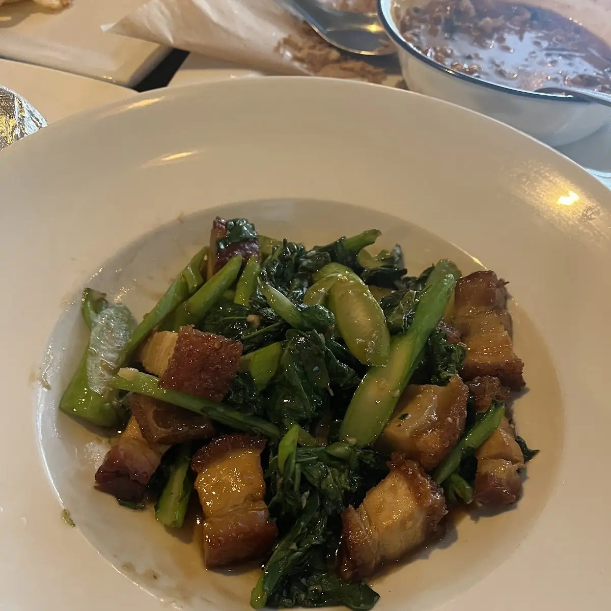Chinese Broccoli Crispy Pork Belly