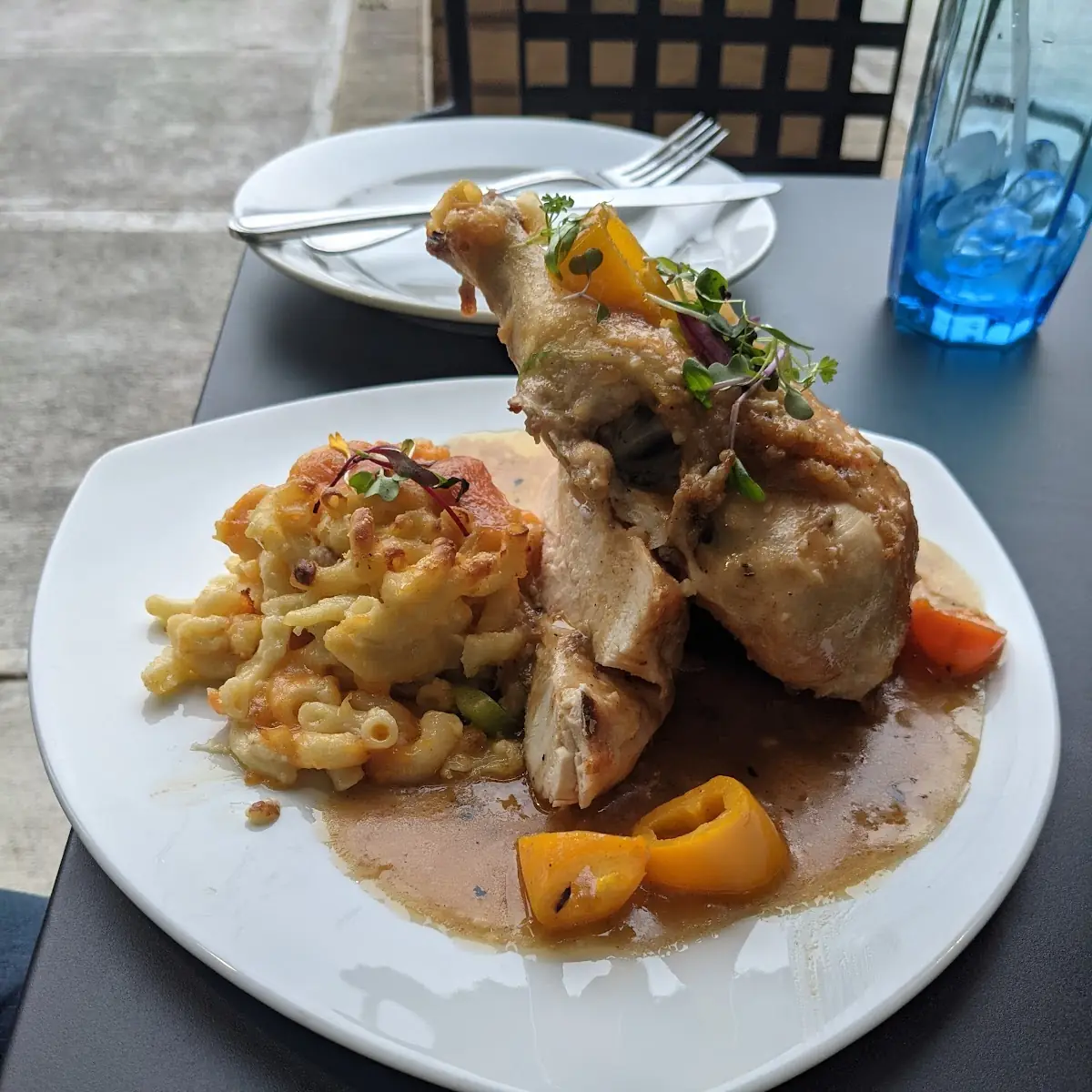 Braised Chicken with Mac and Cheese