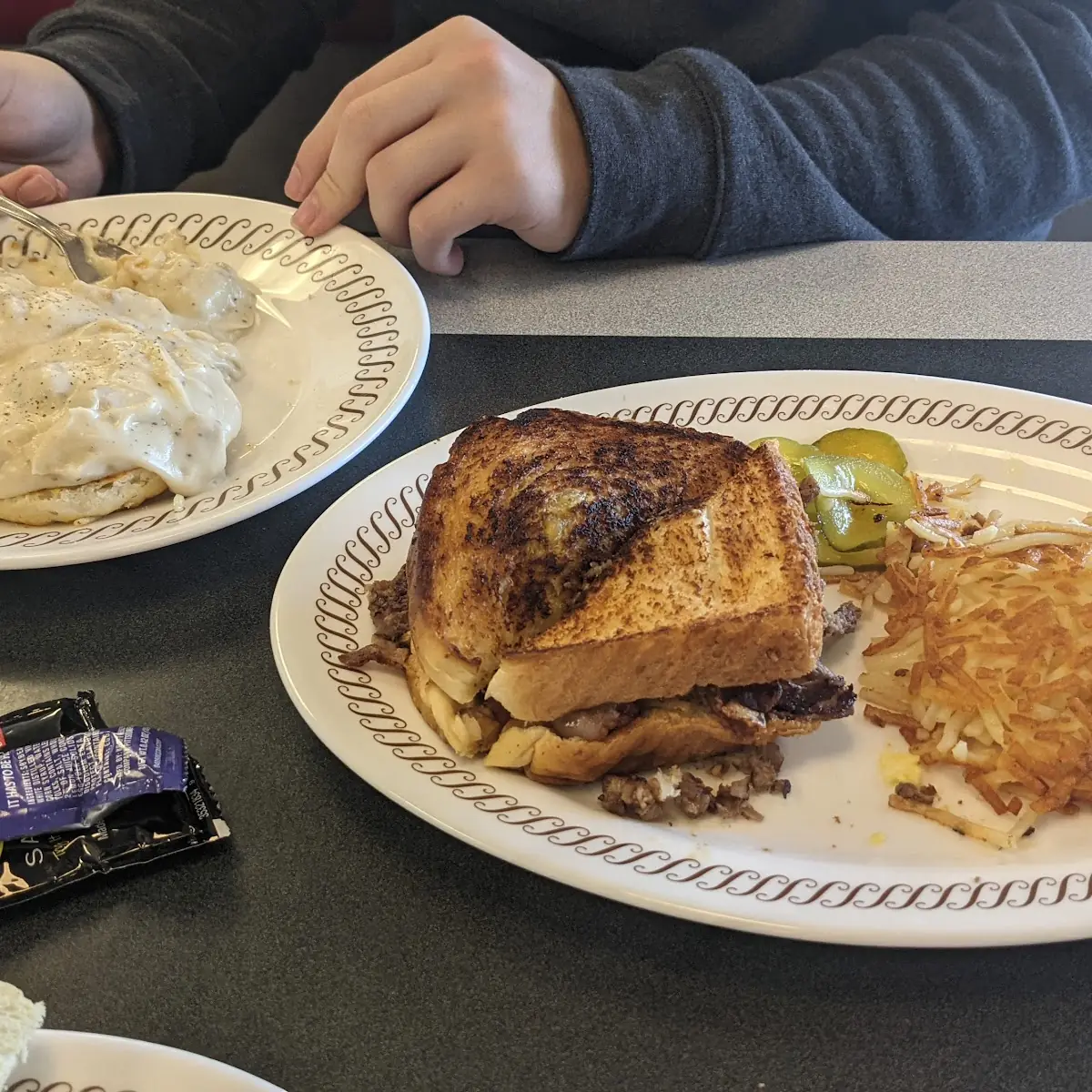 Hash Browns Biscuits and Gravy Patty Melt Burger