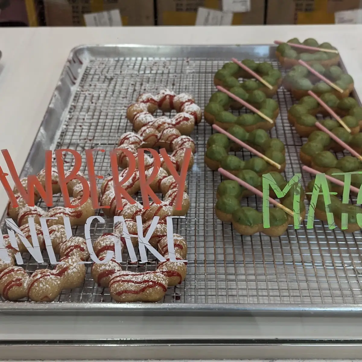 Matcha Donuts & Raspberry Cheesecake Donuts