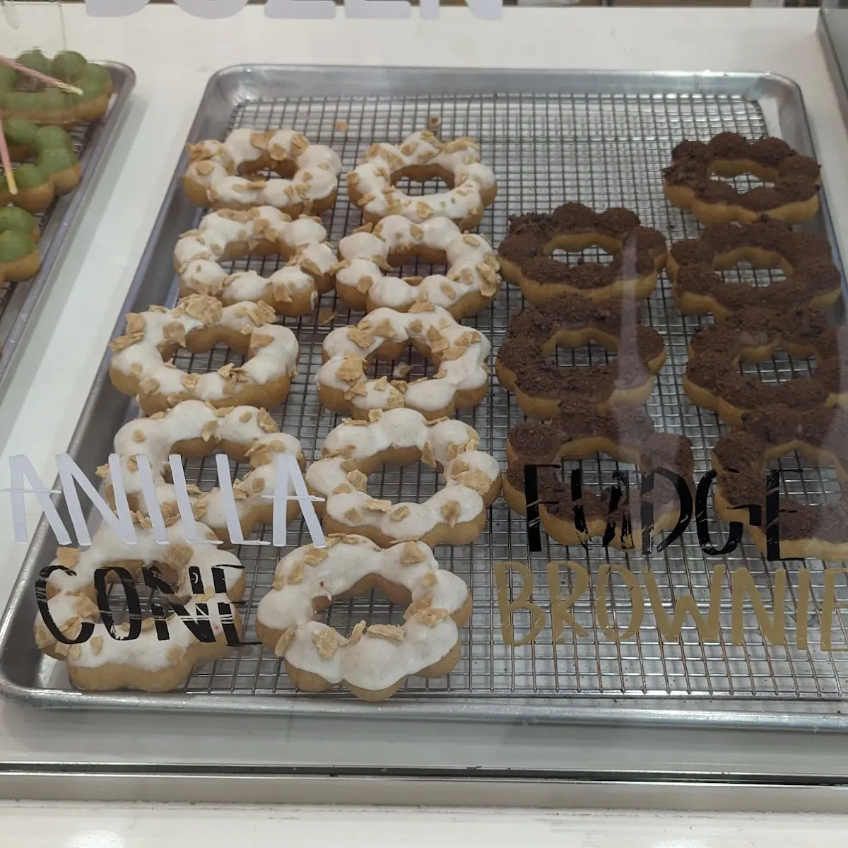 Vanilla Cone Donuts & Fudge Brownie Donuts