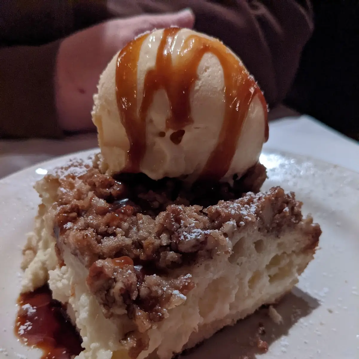 Cream Cheese Coffee Cake Dessert with Ice Cream