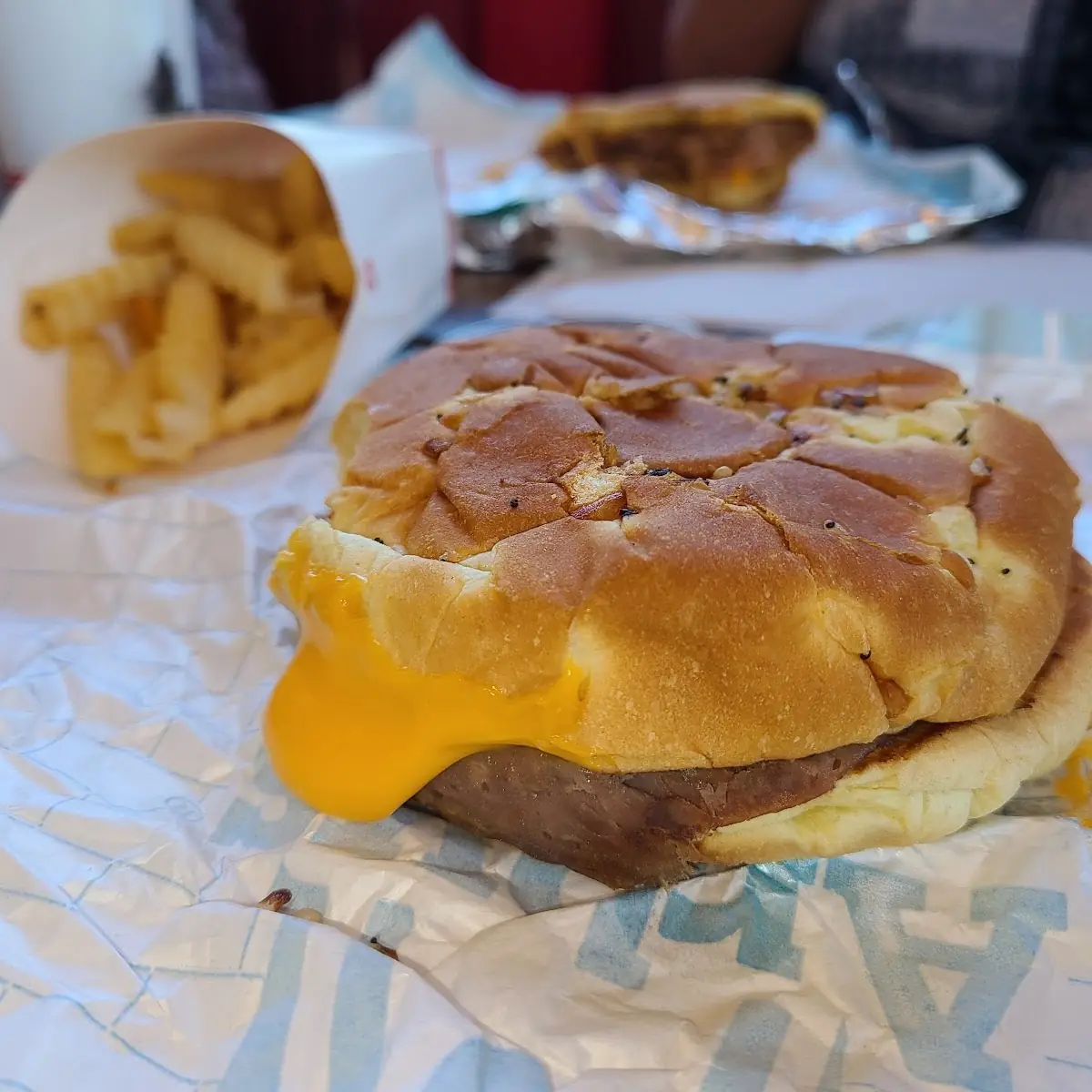 Beef and Cheddar Crinkle Cut Fries
