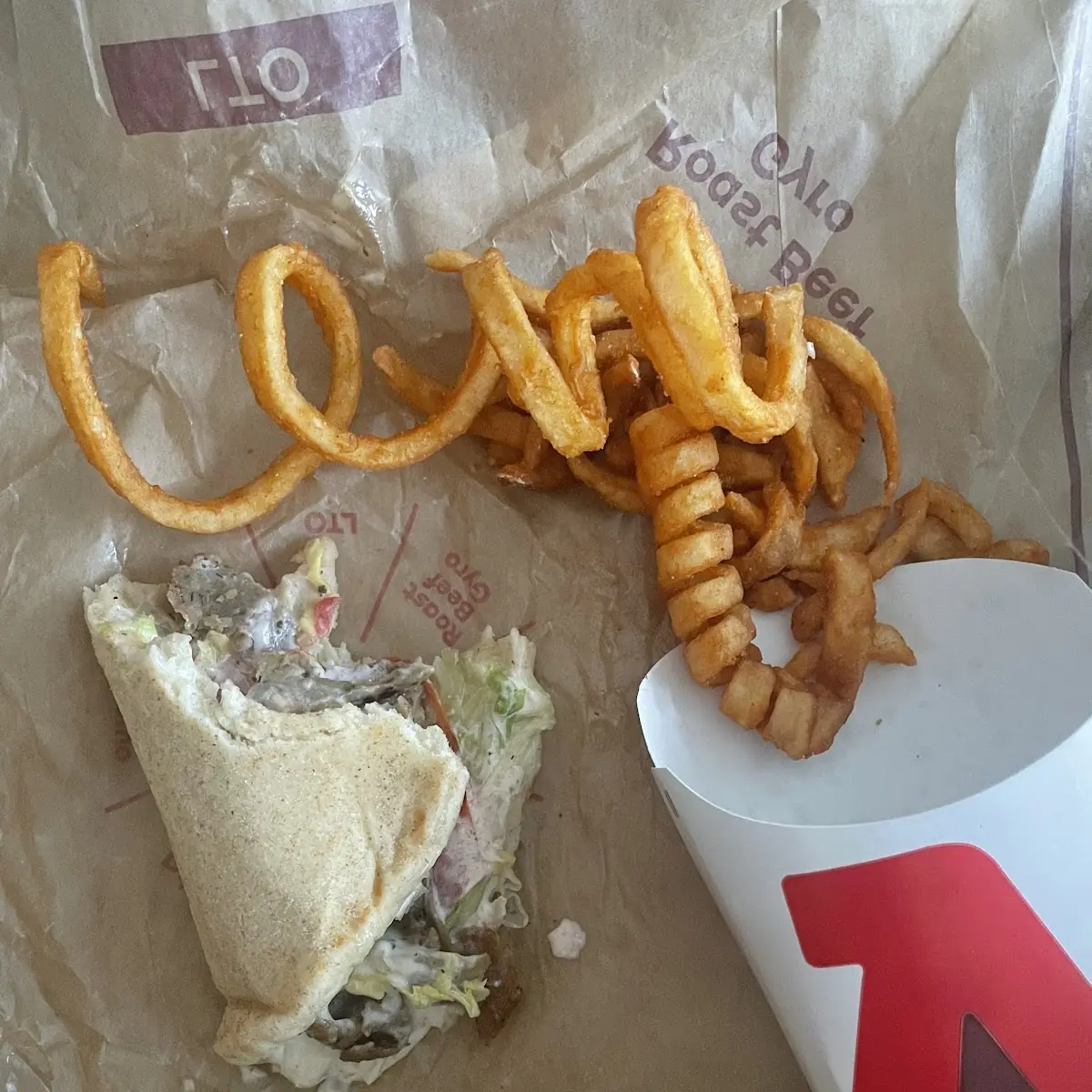 Lamb Gyro with Curly Fries
