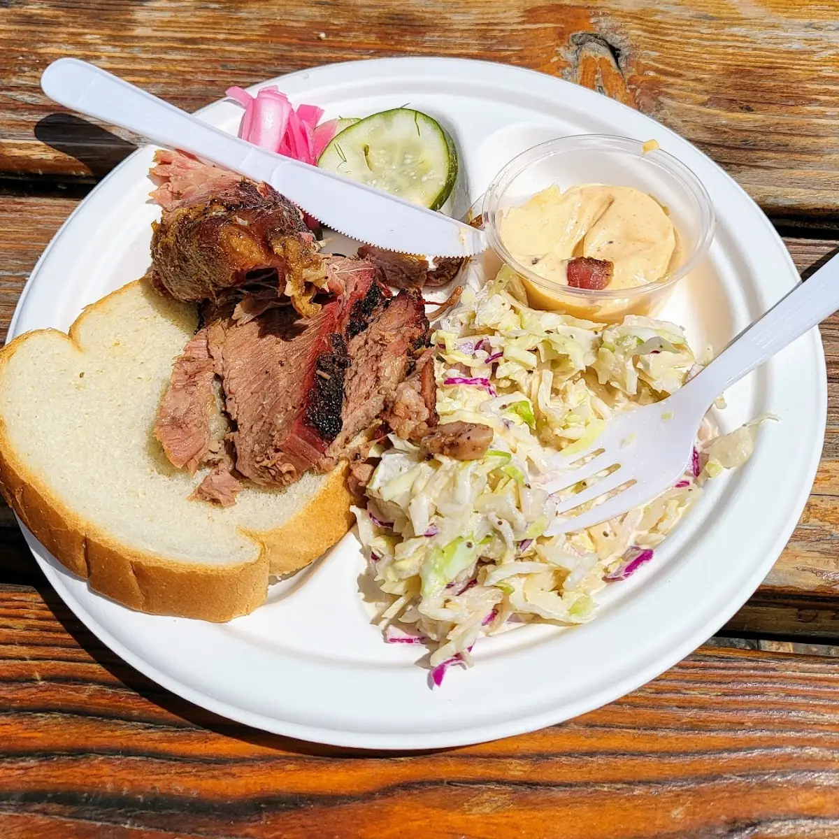 Beef Brisket and Pulled Pork Plate