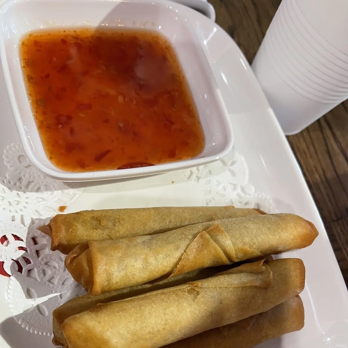 Fried Spring Rolls with Sweet Chili Sauce