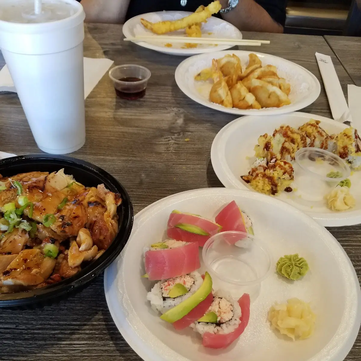 Dumplings and Shrimp Tempura