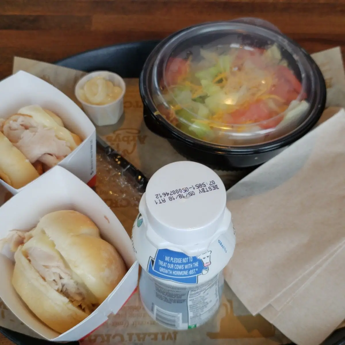 Two Turkey Sliders and a Side Salad