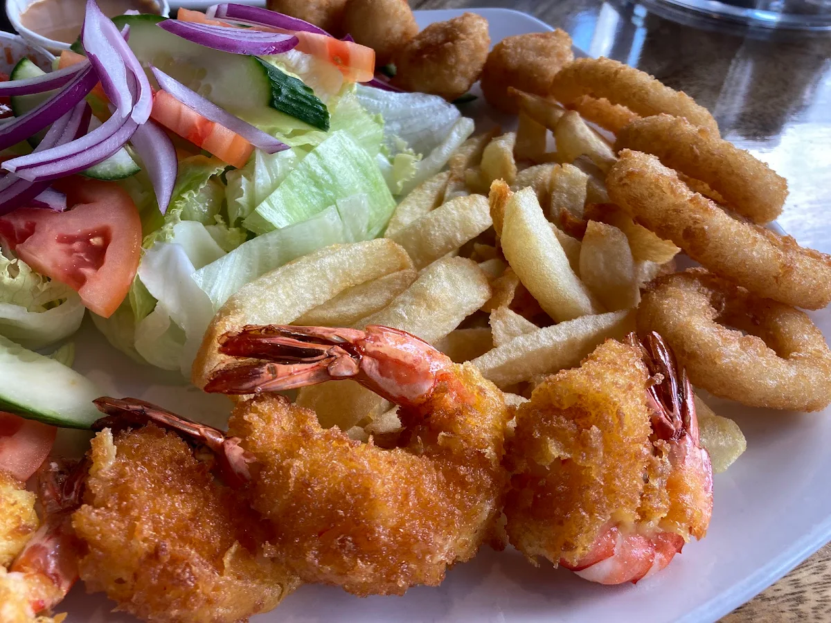 Fried Shrimp, Halibut 'N' Malt Fish & Chips