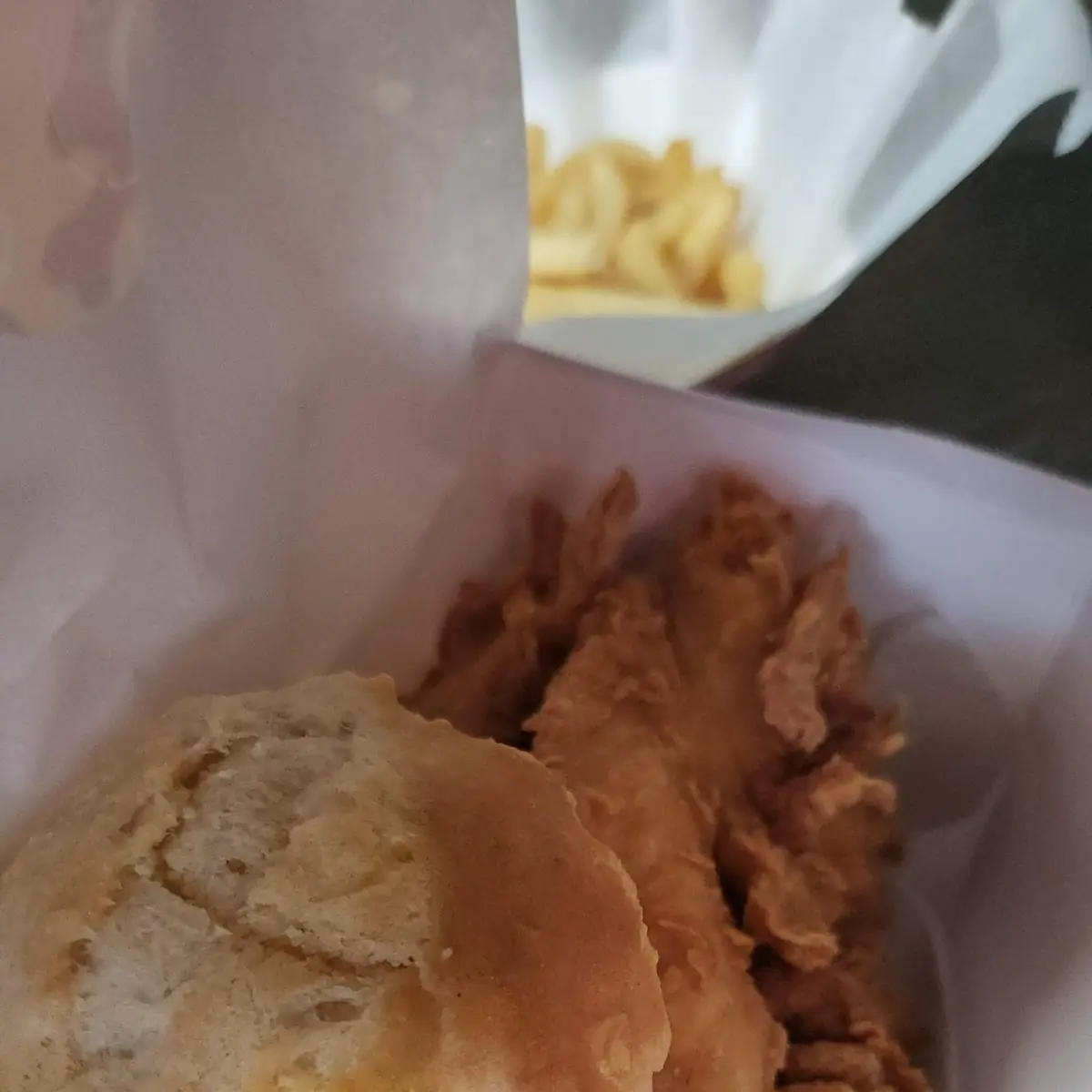 Fried Chicken and Biscuit with Fries