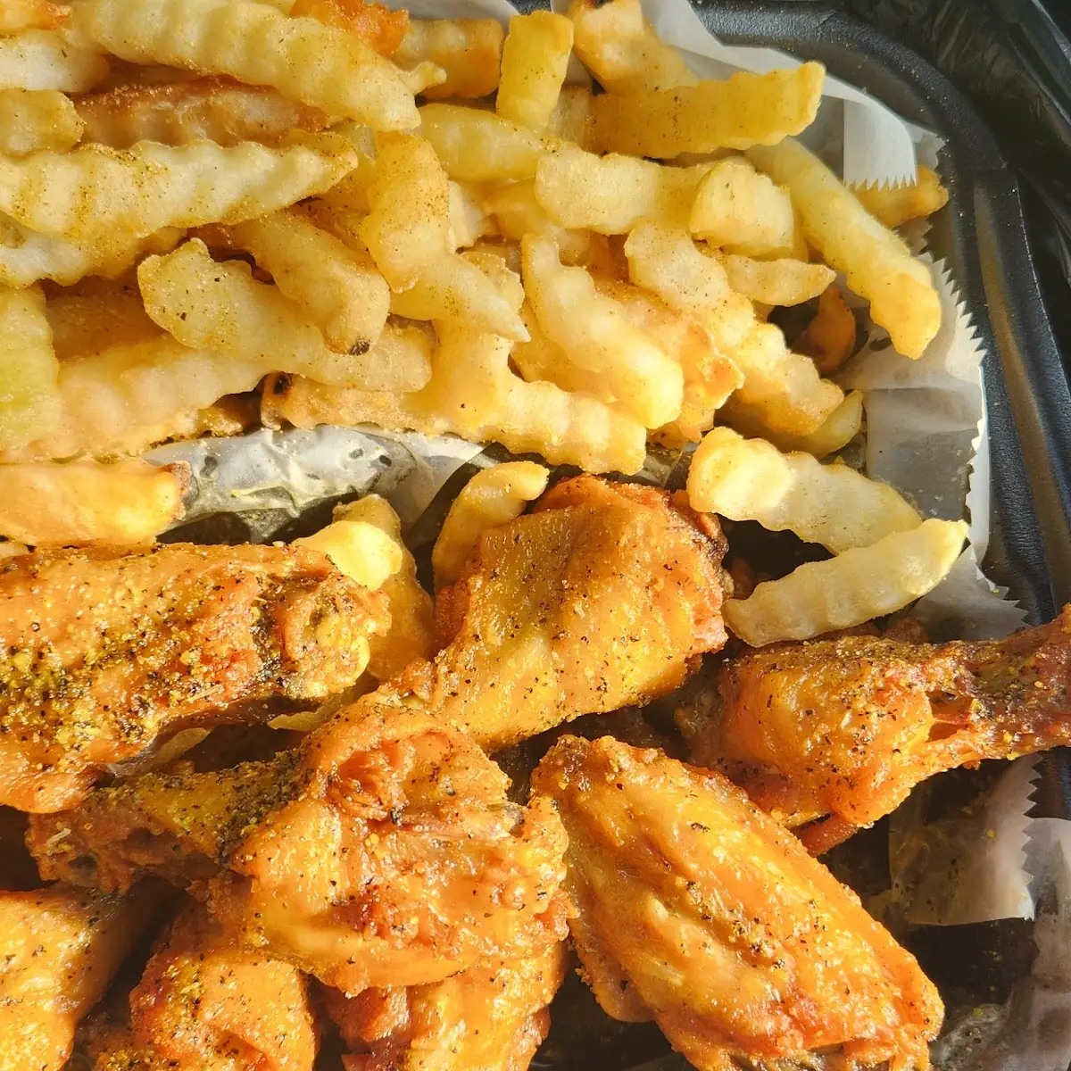 Lemon Pepper Wings and Fries