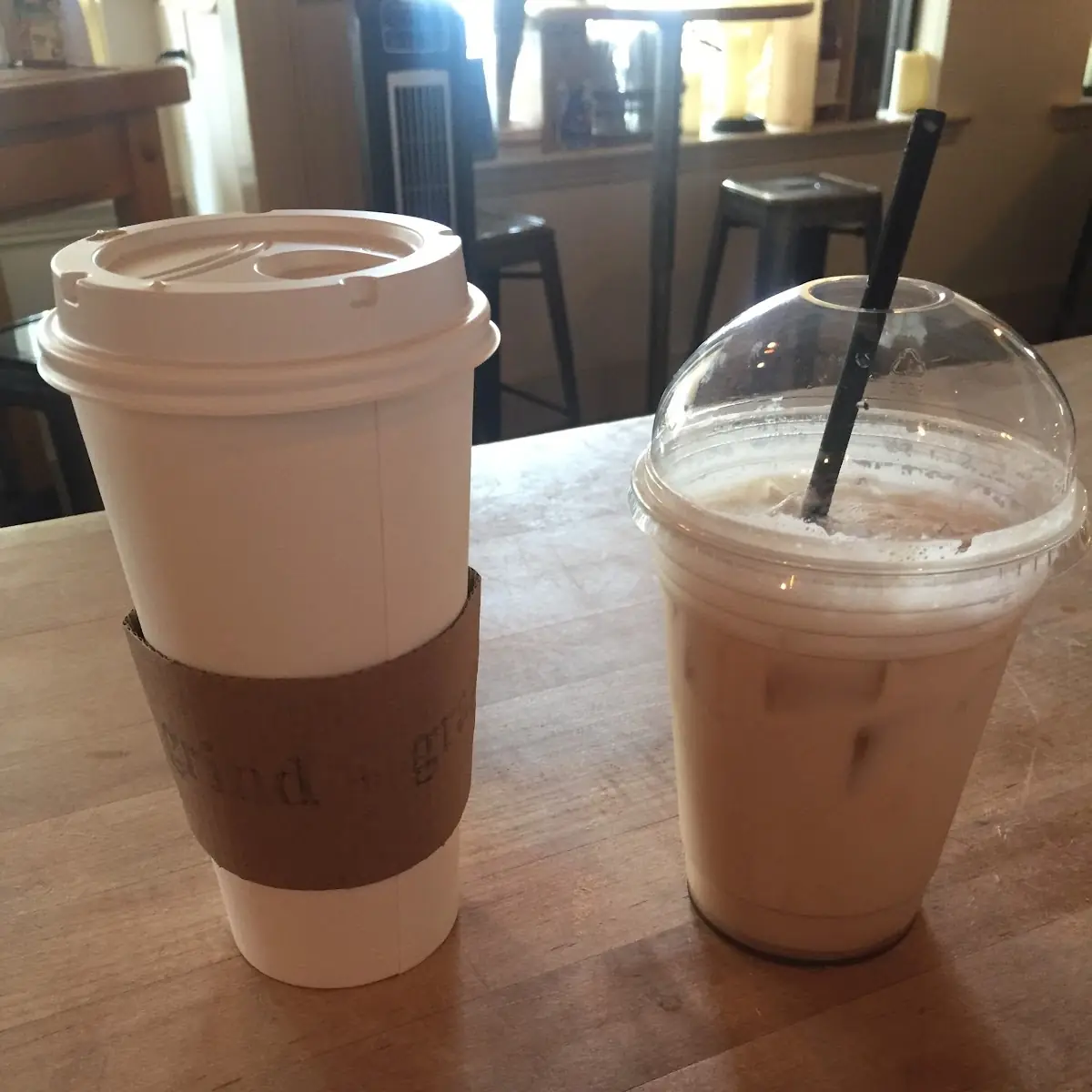 Iced Carmel Latte and Hot Chai Latte