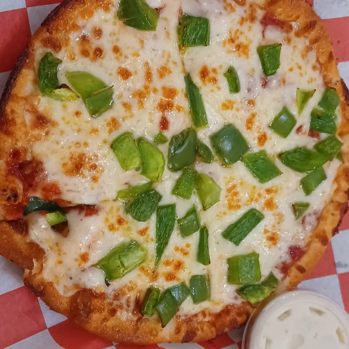 Pizza with Green Peppers