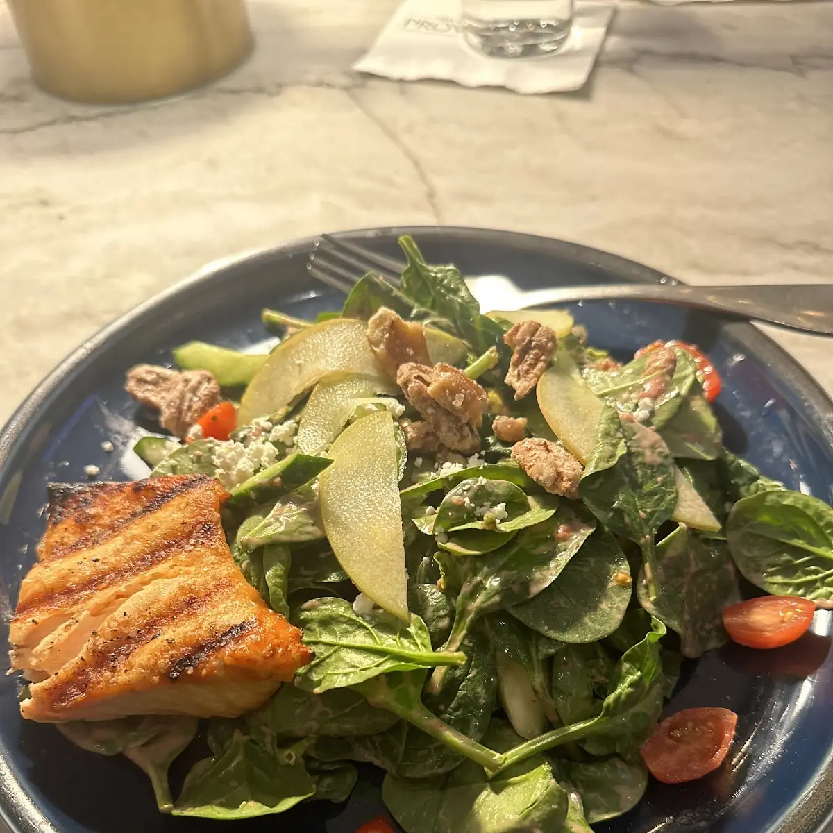 House Spinach Salad with Salmon