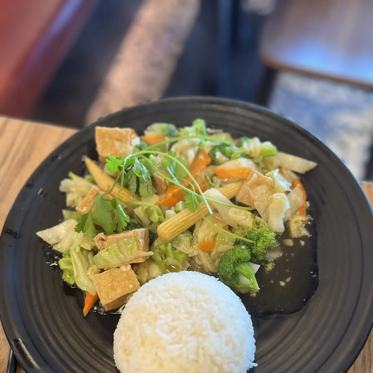 Stir Fried Vegetables and Tofu over Rice