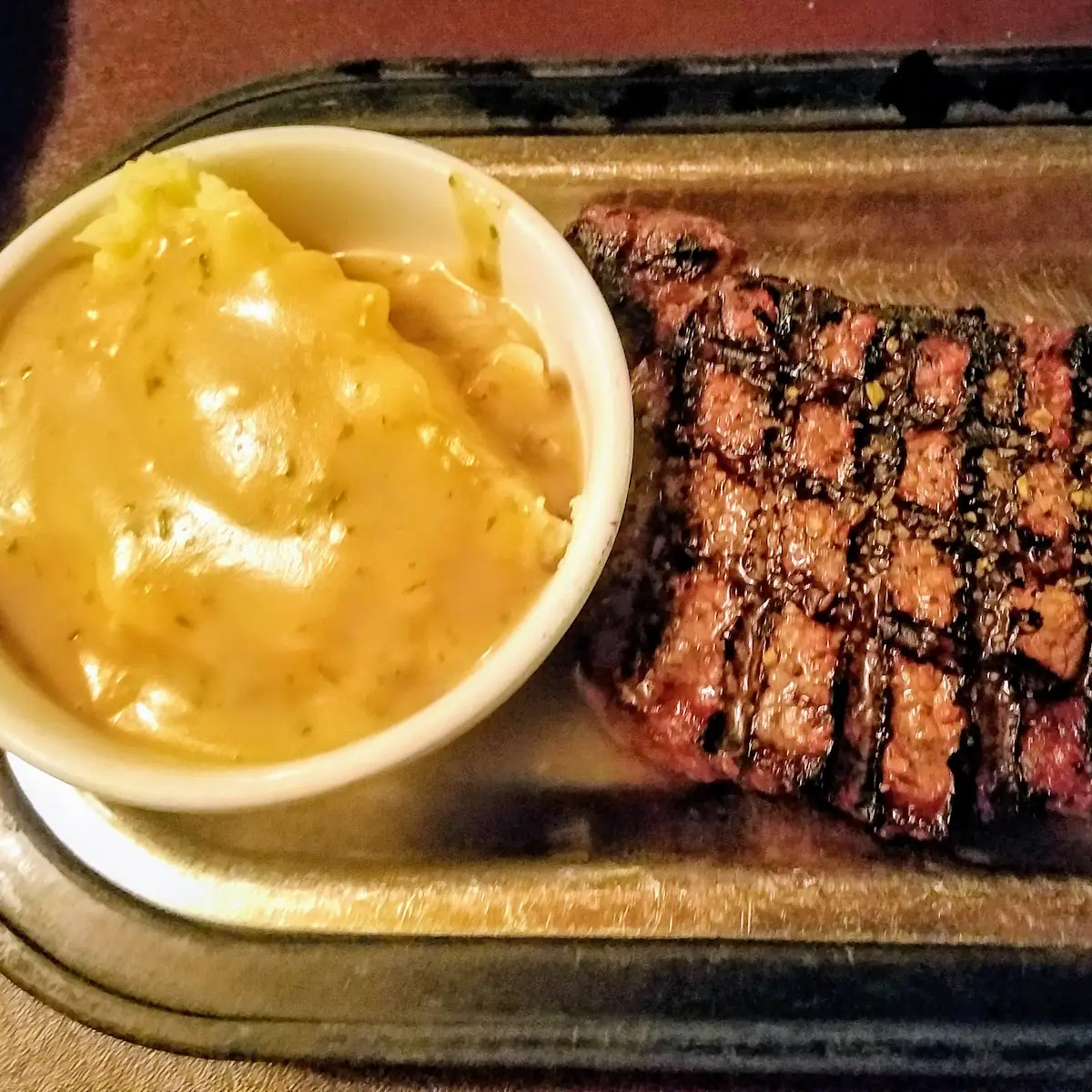 Rib Eye Steak and Mashed Potatoes