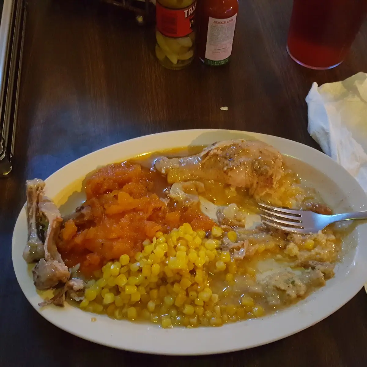 Yams Cornbread Dressing Corn Baked Chicken