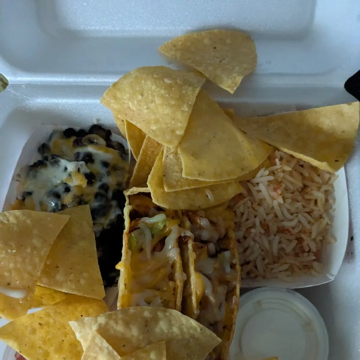 Cheese Quesadilla with Rice Refried Beans & Chips